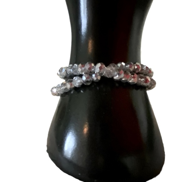 Jewelry - Two Crystal Beaded Bracelets Elastic Stretch Sparkly Bling